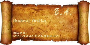 Bedecs Anita névjegykártya